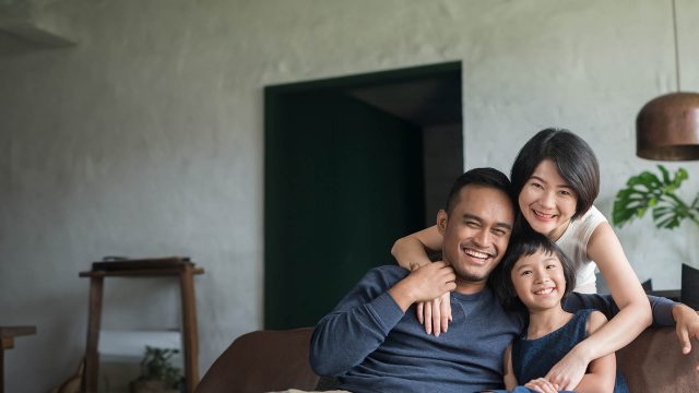 a family of three