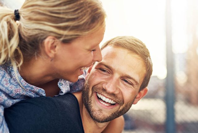 couple smiling