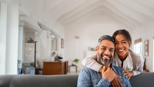 a couple in their home