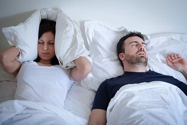 husband snoring loudly